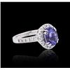 Image 2 : 14KT White Gold 2.95ct Tanzanite and Diamond Ring