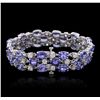 Image 2 : 14KT White Gold 30.24ctw Tanzanite and Diamond Bracelet