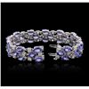 Image 3 : 14KT White Gold 30.24ctw Tanzanite and Diamond Bracelet