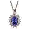 Image 1 : 14KT White Gold 2.81ct Tanzanite and Diamond Pendant With Chain