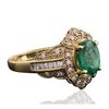 Image 2 : 14KT Yellow Gold 1.19ct Emerald and Diamond Ring