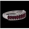 Image 2 : 18KT White Gold 1.36ctw Ruby and Diamond Ring