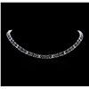 Image 1 : 14KT White Gold 56.40ctw Sapphire and Diamond Necklace