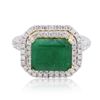 Image 1 : 14KT Two-Tone Gold 3.31ct Emerald and Diamond Ring