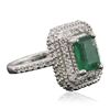 Image 2 : 14KT White Gold 2.77ct Emerald and Diamond Ring