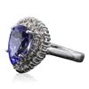 Image 2 : 14KT White Gold 4.25ct Tanzanite and Diamond Ring