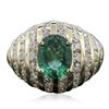 Image 1 : 14KT Yellow Gold 2.03ct Emerald and Diamond Ring