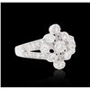 Image 2 : 14KT White Gold 0.85ctw Diamond Ring