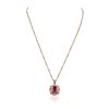 Image 1 : 14KT Rose Gold 2.25ct Tourmaline and Diamond Pendant With Chain