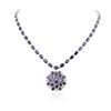 Image 1 : 14KT White Gold 47.29ctw Sapphire and Diamond Necklace