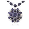 Image 2 : 14KT White Gold 47.29ctw Sapphire and Diamond Necklace