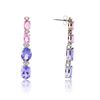 Image 2 : 14KT White Gold 7.60ctw Tanzanite, Sapphire and Diamond Earrings