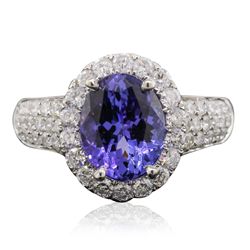 14KT White Gold 2.88ct Tanzanite and Diamond Ring