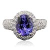 Image 1 : 14KT White Gold 2.88ct Tanzanite and Diamond Ring