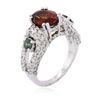 Image 3 : 14KT White Gold 2.49ct Garnet, Alexandrite and Diamond Ring