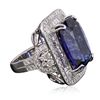 Image 2 : 18KT White Gold GIA Certified 21.75ct Tanzanite and Diamond Ring