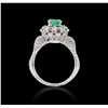 Image 3 : 18KT White Gold 1.35ct Emerald and Diamond Ring