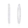 Image 1 : 14KT White Gold 2.03ctw Diamond Hoop Earrings