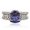 Image 1 : 14KT White Gold 1.40ct Tanzanite and Diamond Ring