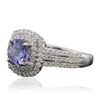 Image 2 : 14KT White Gold 1.47ct Tanzanite and Diamond Ring