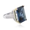 Image 2 : 14KT Two-Tone Gold 27.36ct Topaz and Diamond Ring