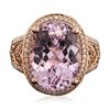 Image 1 : 14KT Rose Gold 12.29ct Kunzite and Diamond Ring