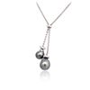 Image 3 : 18KT White Gold Pearl and Diamond Necklace
