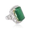 Image 2 : 14KT Two-Tone Gold 12.39ct Emerald and Diamond Ring