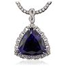 Image 2 : 14KT White Gold 46.34ct GIA Certified Tanzanite and Diamond Pendant With Chain