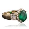 Image 2 : 14KT Yellow Gold 1.80ct Emerald and Diamond Ring