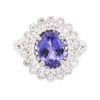 Image 1 : 14KT Two-Tone Gold 2.32ct Tanzanite and Diamond Ring