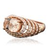 Image 2 : 14KT Rose Gold 3.74ct Morganite and Diamond Ring