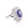 Image 2 : 14KT White Gold 4.46ct Tanzanite and Diamond Ring