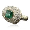 Image 2 : 14KT Yellow Gold 3.08ct Emerald and Diamond Ring