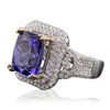 Image 2 : 14KT Two-Tone Gold 7.46ct Tanzanite and Diamond Ring