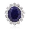 Image 1 : 14KT White Gold 8.84ct Sapphire and Diamond Ring