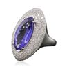 Image 2 : 14KT White Gold 4.98ct Tanzanite and Diamond Ring