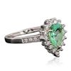 Image 2 : 14KT White Gold 0.88ct Emerald and Diamond Ring