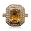 Image 1 : 14KT Yellow Gold 5.03ct Yellow Sapphire and Diamond Ring