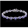 Image 1 : 14KT White Gold 17.82ctw Tanzanite and Diamond Bracelet