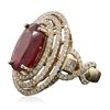 Image 2 : 14KT Yellow Gold 8.09ct Ruby and Diamond Ring