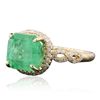 Image 2 : 14KT Yellow Gold 5.17ct Emerald and Diamond Ring