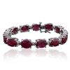 Image 1 : 14KT White Gold 25.05ctw Ruby and Diamond Bracelet