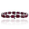 Image 2 : 14KT White Gold 25.05ctw Ruby and Diamond Bracelet