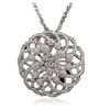 Image 2 : 14KT White Gold 1.55ctw Diamond Pendant With Chain