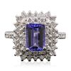 Image 1 : 14KT White Gold 1.88ct Tanzanite and Diamond Ring