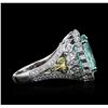 Image 3 : 18KT Two-Tone Gold 8.77ctw Tourmaline and Diamond Ring
