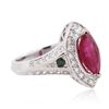 Image 2 : 14KT White Gold 1.78ct Ruby, Tourmaline and Diamond Ring