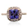 Image 1 : 14KT Rose Gold 2.16ct Tanzanite and Diamond Ring