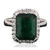 Image 1 : 14KT White Gold 4.06ct Emerald and Diamond Ring